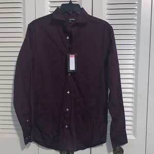 Murano Men's Casual Button Down Shirt - Dark Purple